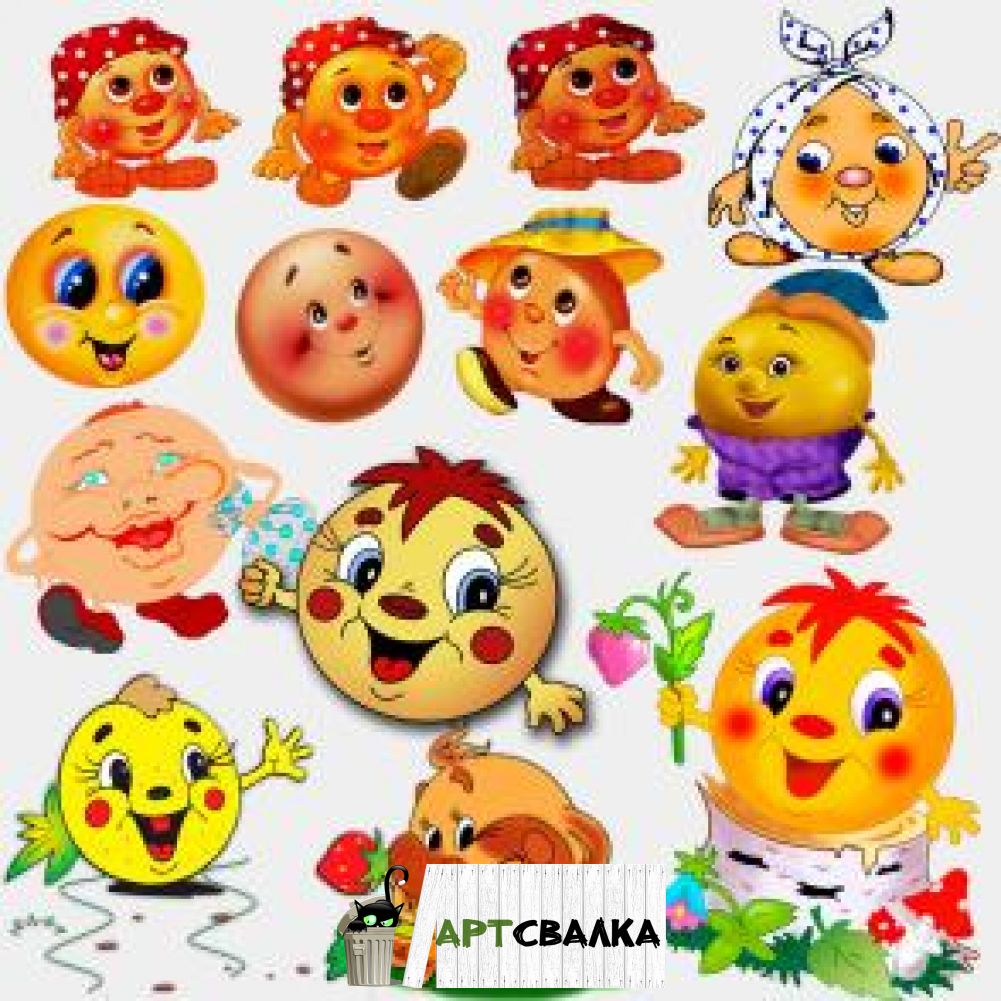 Мультгерои клипарт. Колобок на прозрачном фоне | Cartoon heroes clipart. Gingerbread man on a transparent background